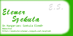 elemer szekula business card